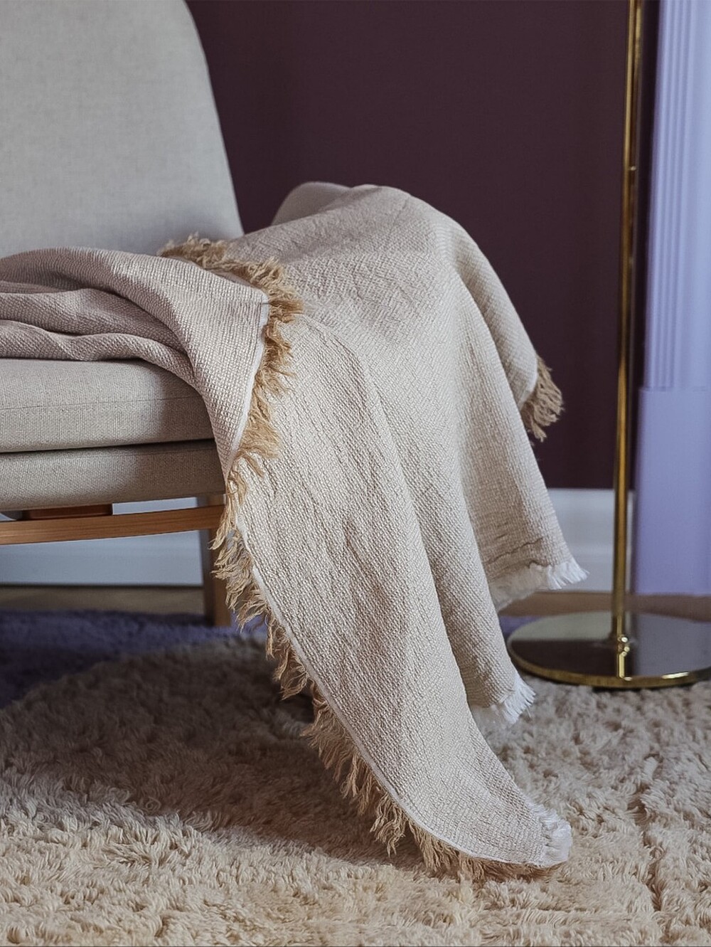 ELVANG DAISY THROW (180x130 CM) Color: CAMEL